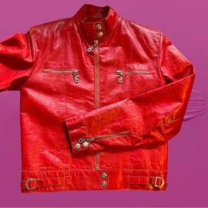 Wilson’s Leather red vintage leather jacket!